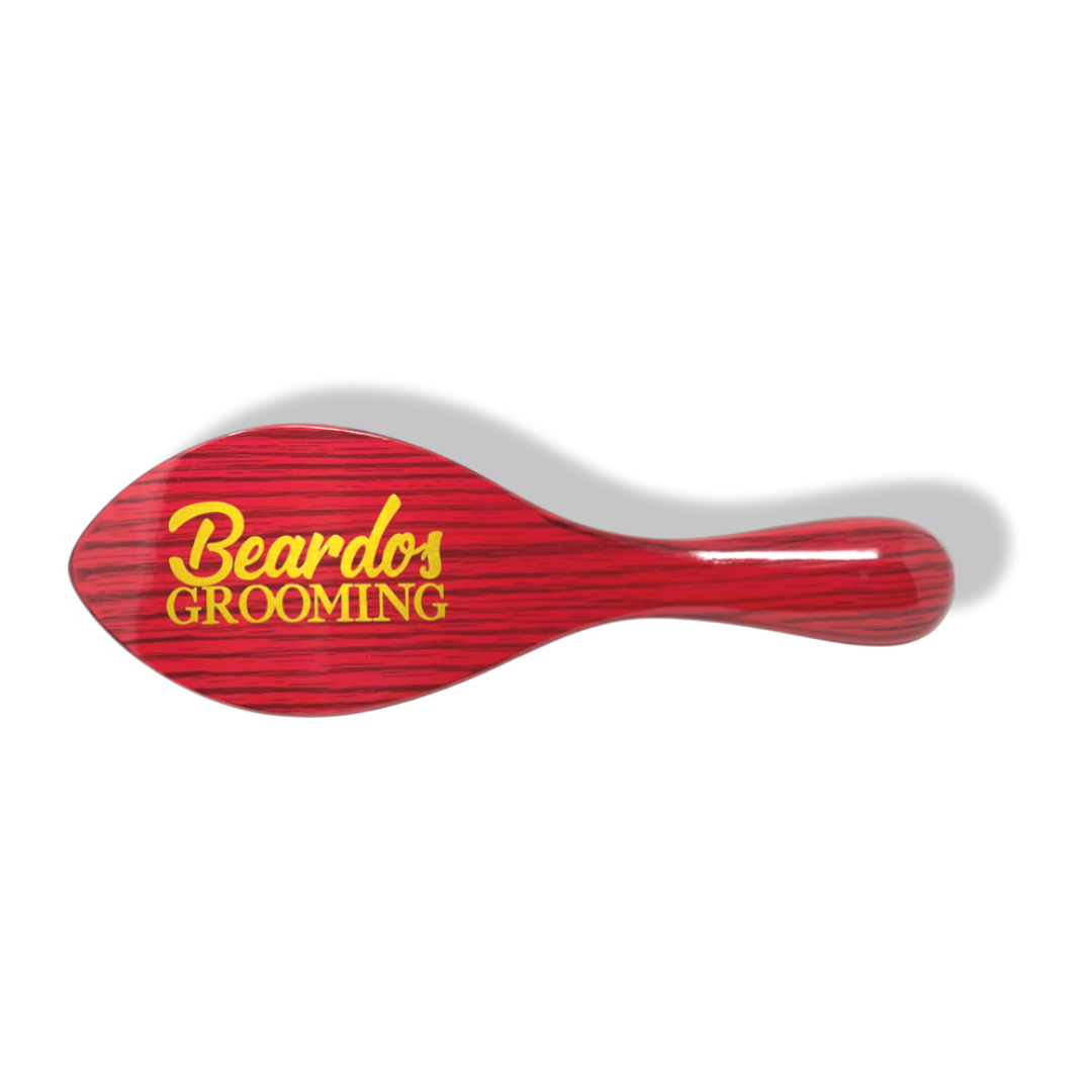 Medium Firm 360 Wave Brush - Durable Wooden Handle - Red